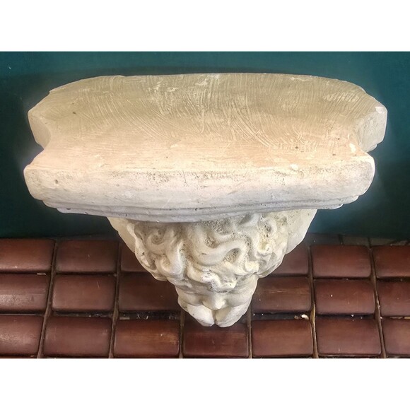 Eros Cupid Angel Cherub Wall Sconce Shelf Vintage Chalkware 7"x6.5"x4" - Picture 4 of 6